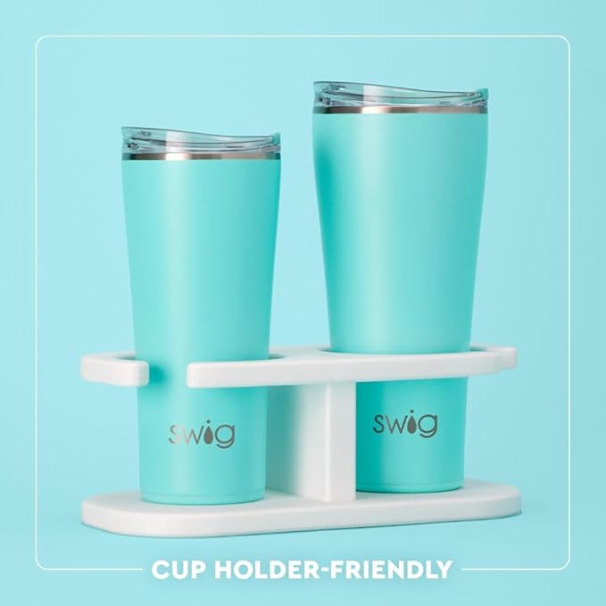 Swig Life 32oz Insulated Tumbler, Travel Coffee Tumbler with Lid, Cup Holder Friendly Travel Coffee Mug, Stainless Steel with Lid (Teacher Life)