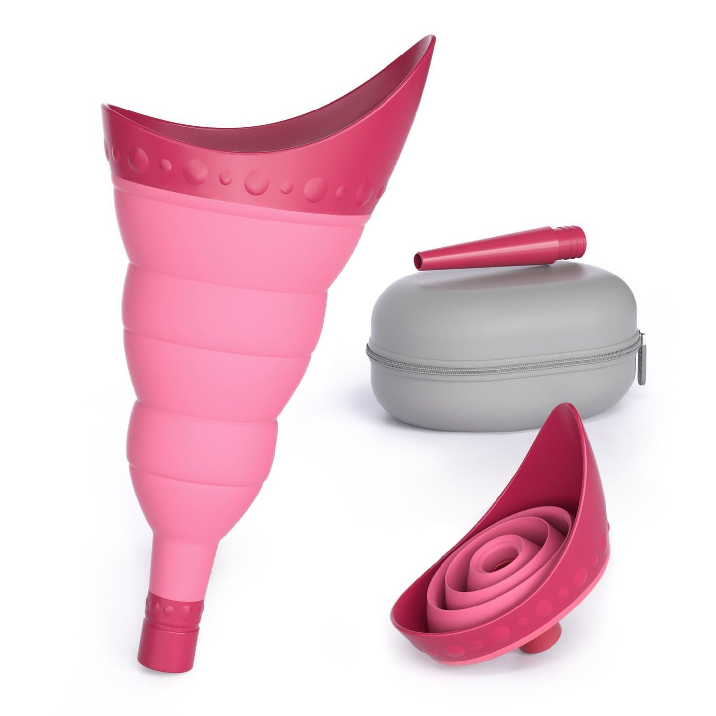 TRIPTIPS Pee Conch Foldable Female Urinal Device Portable Urinal for Women Pee Funnel for Women Travel, She Pee Cup for Women Stand to Pee Womens Urinal Funnel with Tube Case