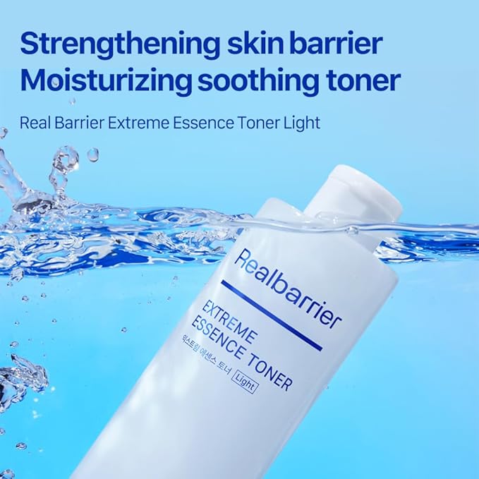 Real Barrier Extreme Essence Toner Light 6.76 Fl Oz | Hyaluronic Acid Panthenol Face Moisturizer for Sensitive Dry Skin | Soothing & Hydrating Moisturizing Toner for Face | Korean Skin Care