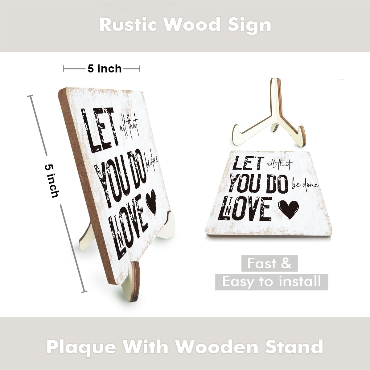 Inspirational Christian Gifts for Women Men Wood Sign Faith Religious Gifts Rustic Motivational Desk Decor Decorative Mental Health Decorations for Home Office Accessories Table Shelf Wooden Plaque