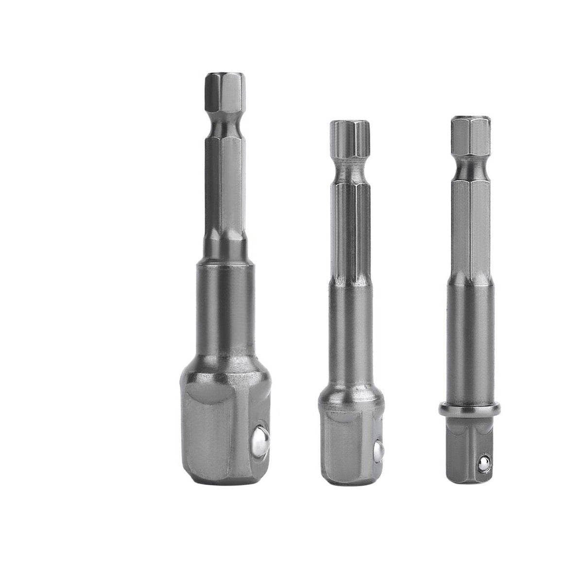 Impact Socket Adapter Set for Drill - 1/4 3/8 1/2" Impact Grade Driver Bit Set Extension Bit with Holder Ratchet Wrench Nut Hex Drive Adapter