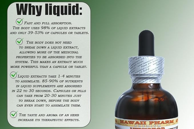 Sarsaparilla Alcohol-Free Liquid Extract, Sarsaparilla (Smilax Medica) Dried Root Glycerite Natural Herbal Supplement, Hawaii Pharm, USA 2 fl.oz