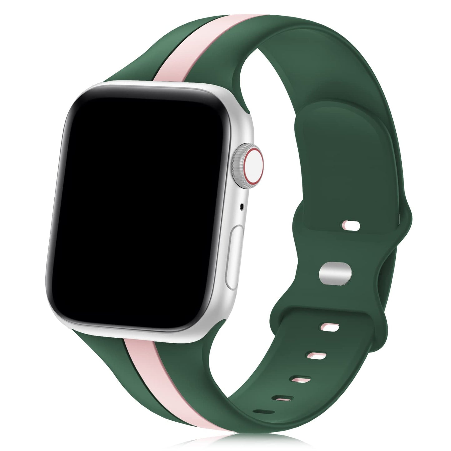 Designer Sport Band Compatible with Apple Watch iWatch Bands 38mm 40mm 41mm 42mm 44mm 45mm 49mm Men Women, Soft Silicone Strap Wristbands for Apple Watch Series 9/8/7/6/5/4/3/2/1/SE/Ultra