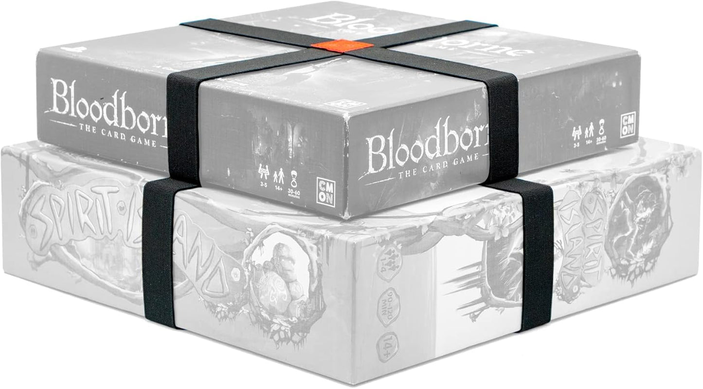 Premium Elastic Box Bands - Board game storage solution to keep your Board Games, Tabletop Games, RPGs & Other Boxes Closed and Protected without Rubbing | Elastic Band Organizer (Set of 5)