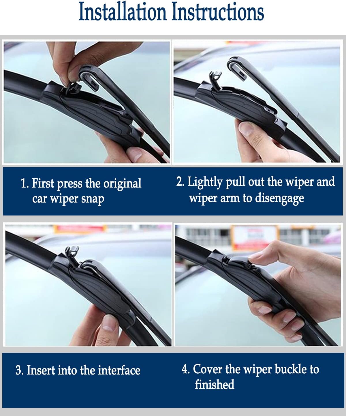 3Pcs Windshield Wipers for Nissan Rogue 2014-2023, Pathfinder Wipers 2013-2023, Original Equipment Automotive Replacement Windshield Wiper Blades-26"/17"/12" (Pack of 3) J- HOOK