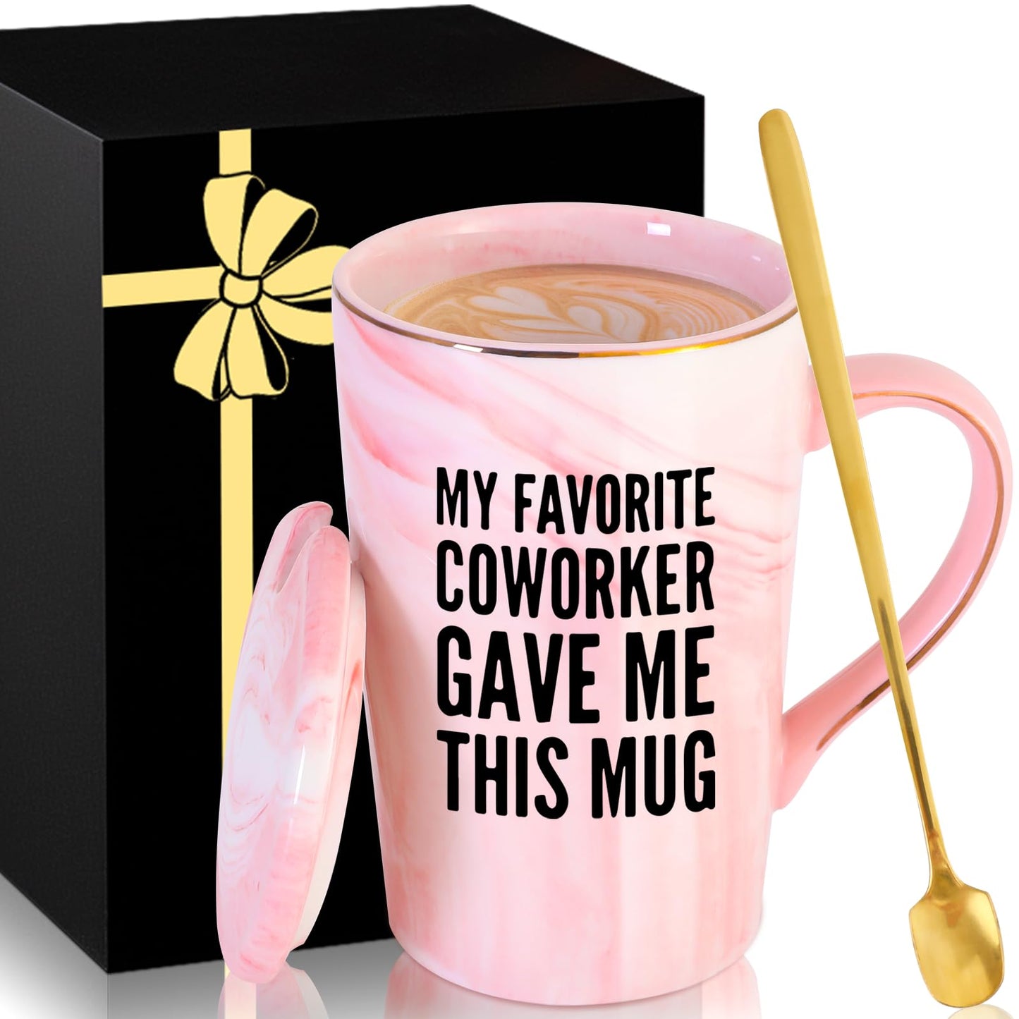 Personalized Ceramic Coffee Mug with Lid Tea Cup Women Wife Gifts Ideal from Husband Happy Birthday Wedding Romantic Best Cool Personalized Unique Special Custom Christmas Xmas Valentines Present,M