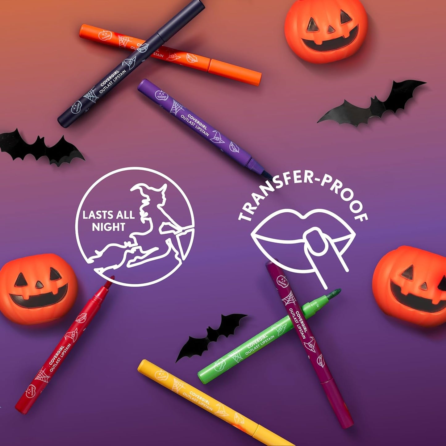 Covergirl Outlast, Fangtastic, Lipstain Halloween Limited Edition, Transfer-Proof, Non-Drying, Lightweight, Buildable, 0.05oz