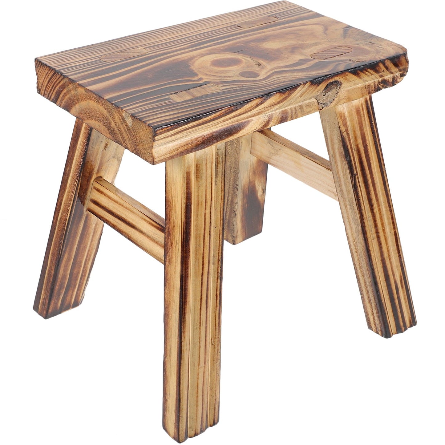 UPOUART Stools Light Brown Wooden 1Pcs 9.4X9.1X7.9In