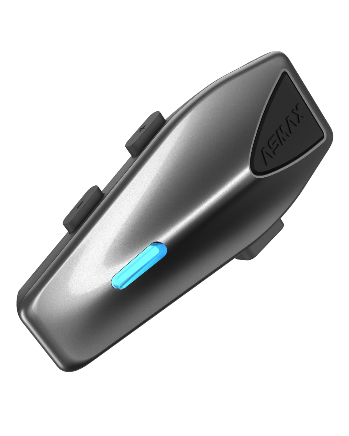 ASMAX S1 Motorcycle Bluetooth Headset with 3 Intercom Modes, 8-Rider Mesh Communication, AI Voice, FM Radio, Auto Volume, Waterproof, Fast Charging for Helmet/ATV/UTV/Snowmobile(Grey)