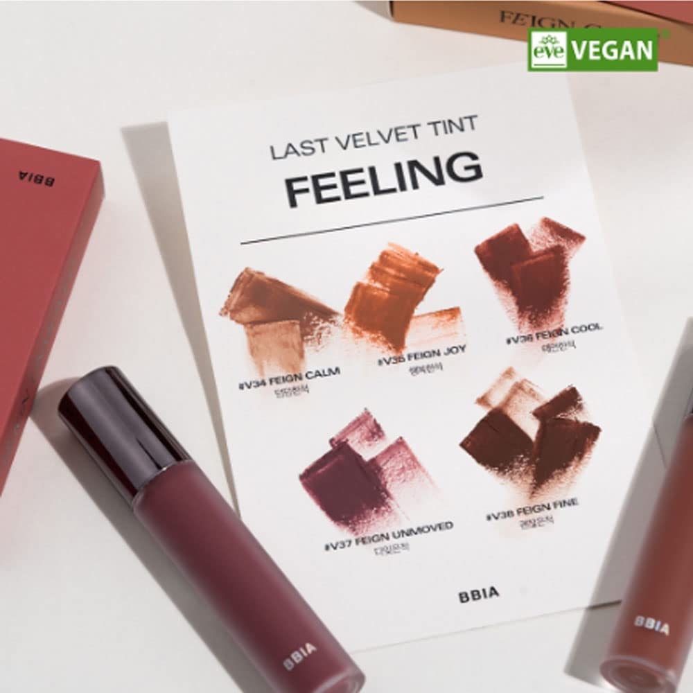 BBIA Last Velvet Tint - Soft & Creamy Matte Finish Lip Stain, Blur Effect with Velvety Texture, Long-Lasting, High Pigment, Lightweight, Non-Drying, Vegan, Korean Lip Makeup (V37 FEIGN UNMOVED)