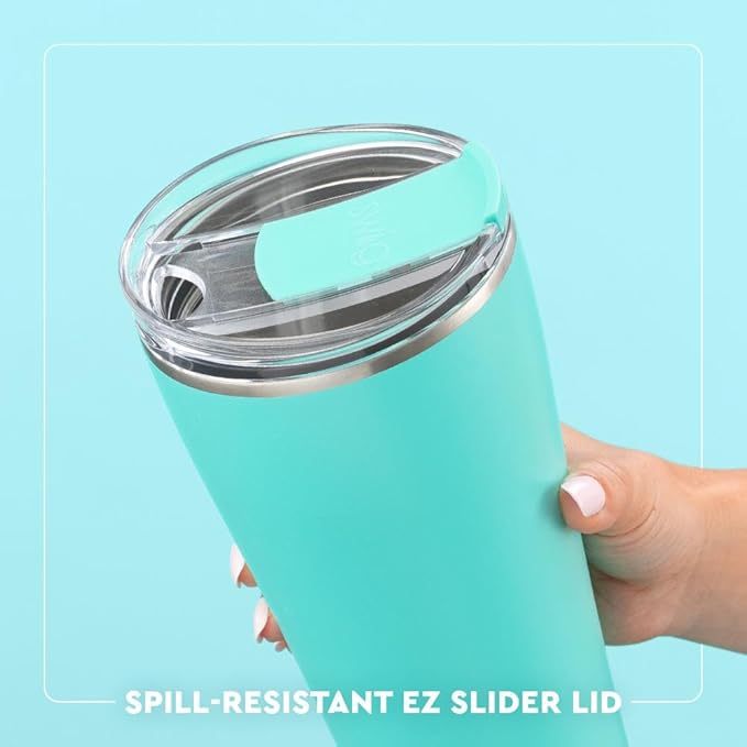 Swig Life 32oz Insulated Tumbler, Travel Coffee Tumbler with Lid, Cup Holder Friendly Travel Coffee Mug, Stainless Steel, 32 oz, Reusable Insulated Mug with Lid (Tacky Lights)