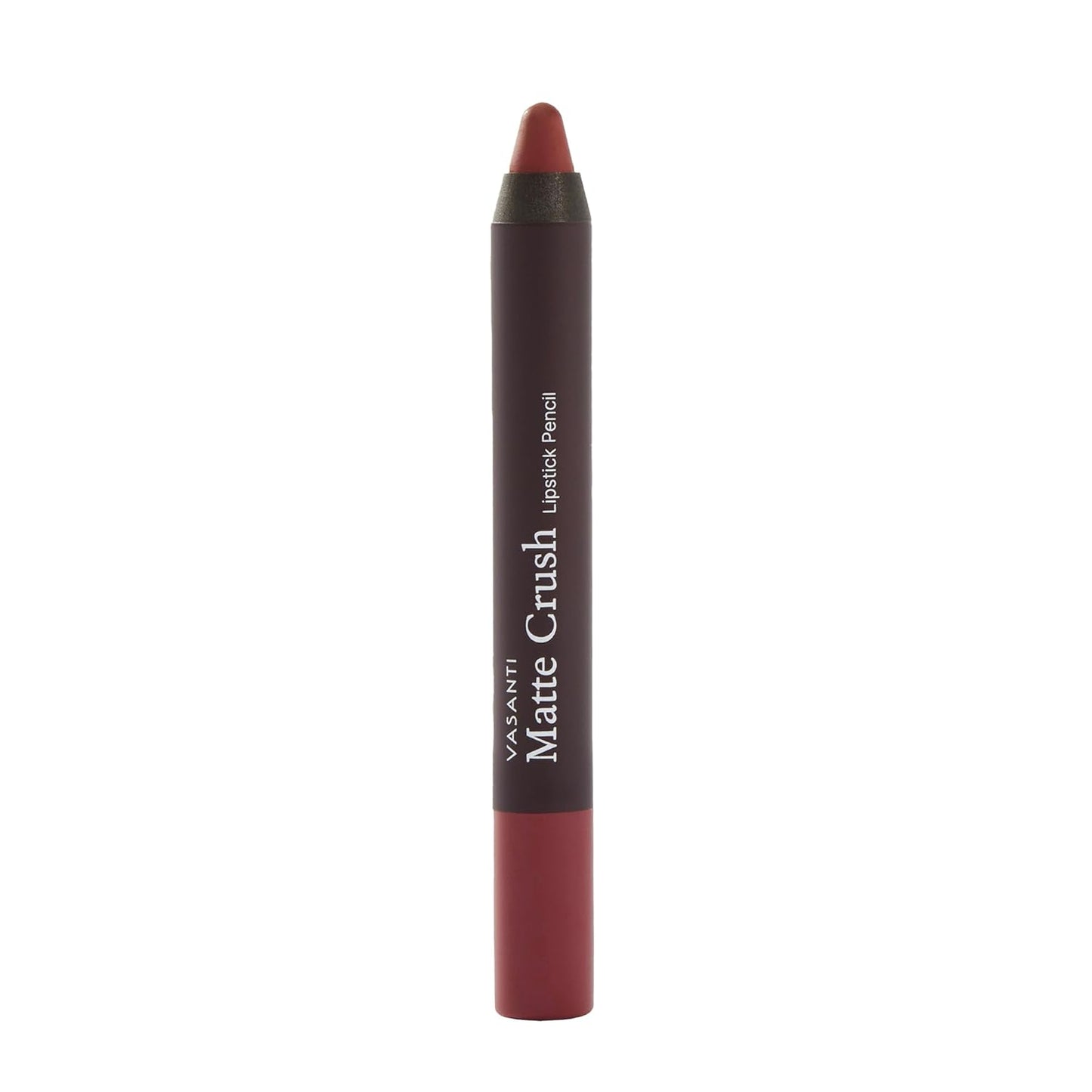 VASANTI Matte Crush Lipstick Pencil – Peachy Keen Natural Peach – Soft, Velvety Matte Finish, Waterproof, Smooth Application – Natural, Vegan, Paraben-Free Lip Color