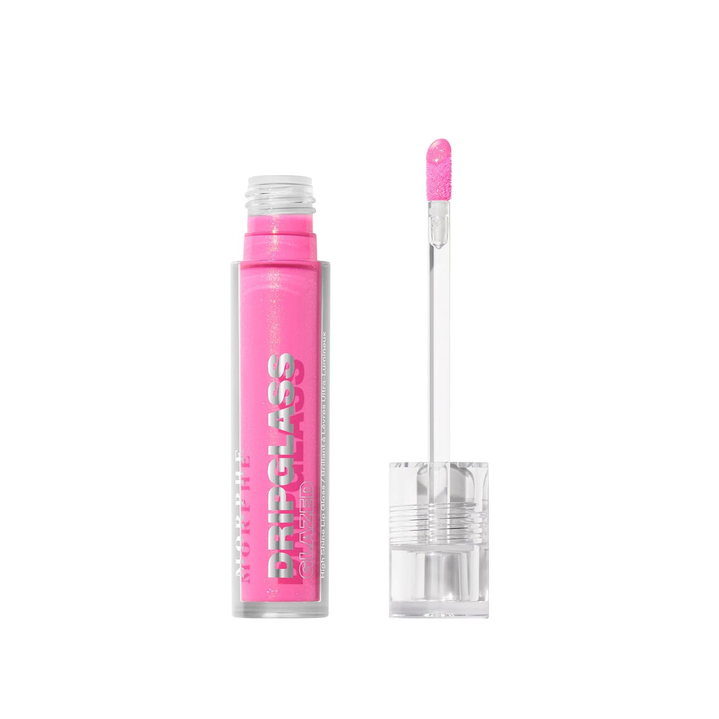 Morphe Dripglass High Shine Lip Gloss - Glazed, Semi-Sheer & Nourishing Lip Makeup - Buildable Formula Infused with Plant-Derived Squalane & Vitamin E - Glint Of Pink (0.13 oz)
