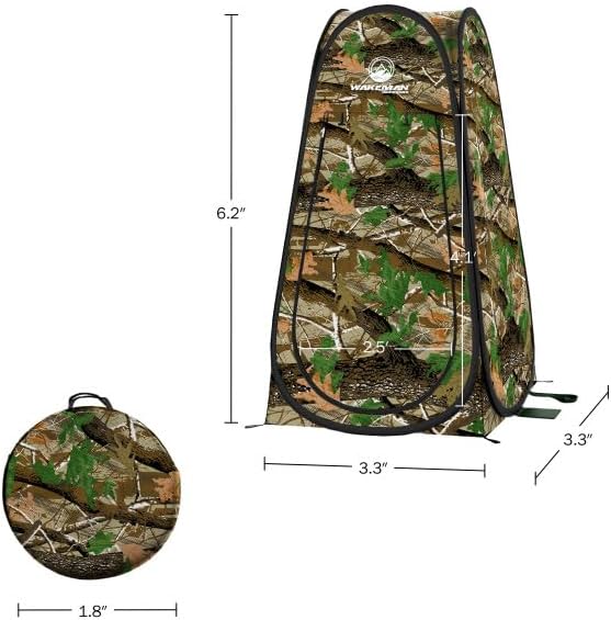 Pop Up Pod - Privacy Shower Tent, Dressing Room, or Portable Toilet Stall with Carry Bag for Camping, Beach, or Tailgate by Wakeman Outdoors
