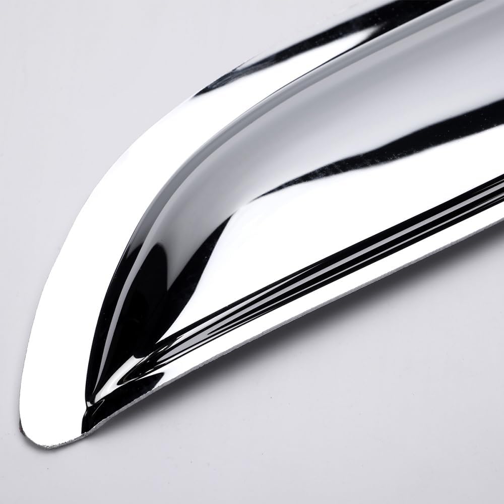 94155Y Chrome Side Window Visor Wind Vent Deflector fit for 2009-2014 ford F150 Supercrew/Crew cab with 4 Full Size Doors,4pc Outside Mount Style Shade Sun Rain Guards Set