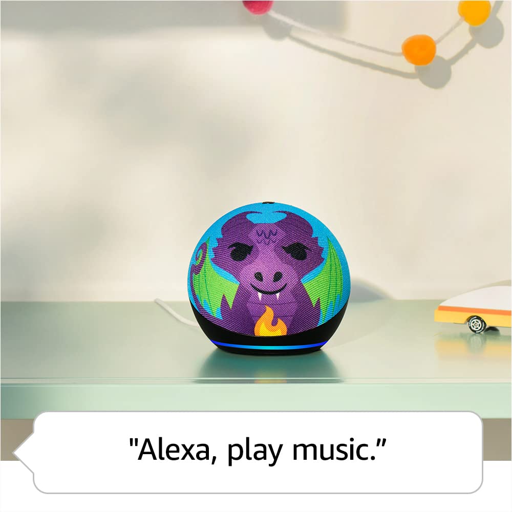 Amazon Echo Dot Kids with Alexa (newest model), Designed for kids, with parental controls, Includes 1 Year of Amazon Kids+, Owl