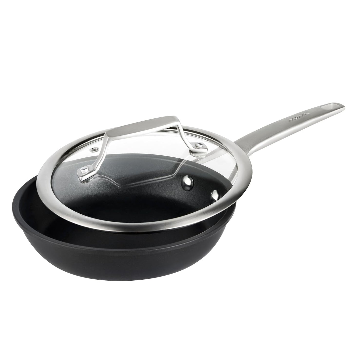 MsMk 7 inch Small Nonstick Frying Pan with Lid, Non stick Egg Omelet Skillet, PFAS & PFOA Free Non-Toxic, Induction Skillet, Oven Safe to 700°F Pan for Cooking, Dishwasher Safe