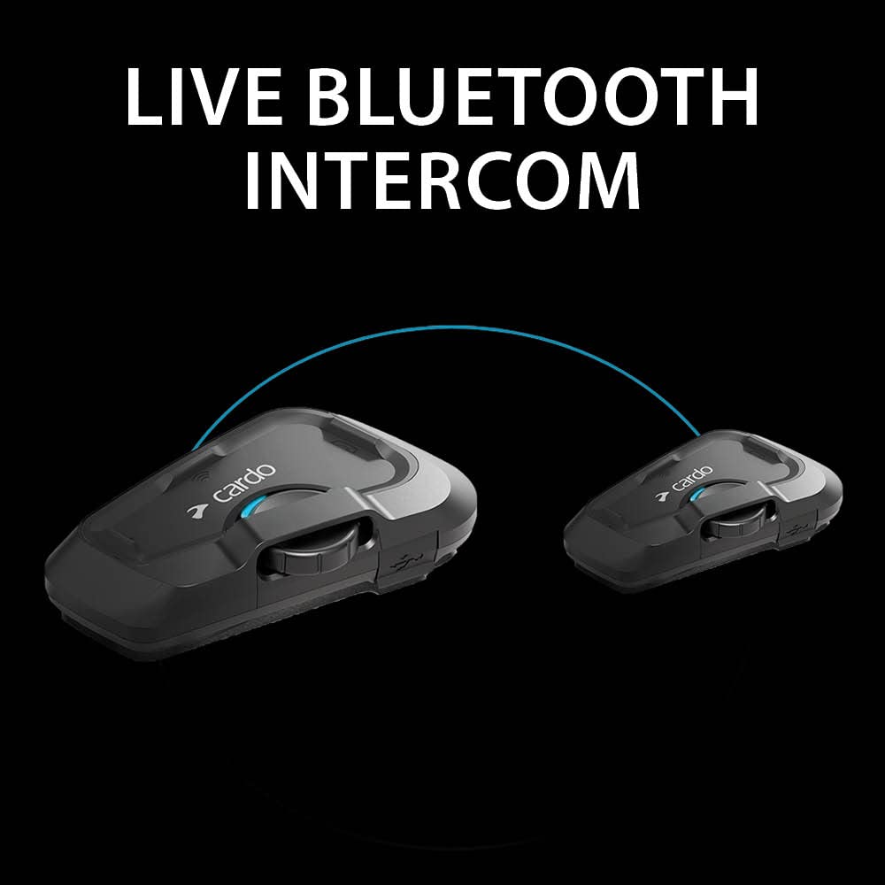 Cardo Systems FREECOM 2X Motorcycle 2-Way Bluetooth Communication System Headset - Black, Single Pack