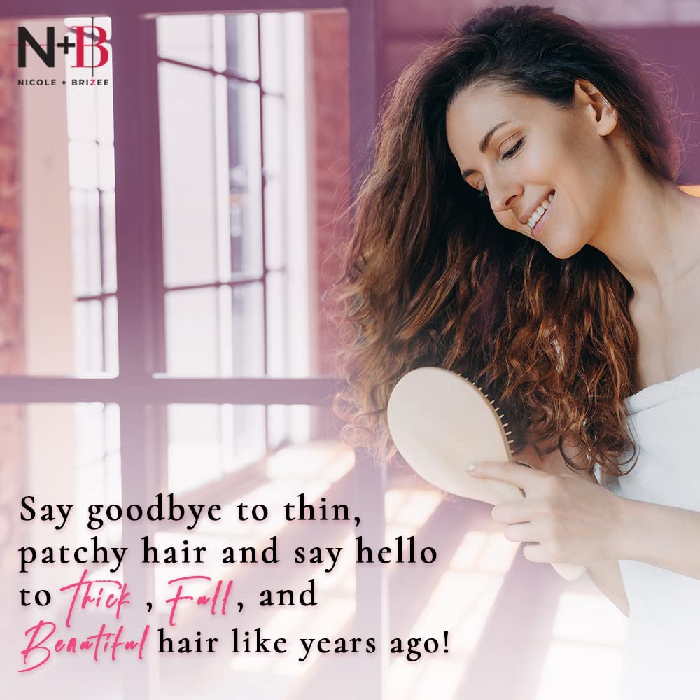 N+B Hair Growth Serum - Helps Promote Thicker, Fuller, & Healthier Hair w/Biotin, Natural-Based Formula, Helps Prevent Hair Fall & Thinning, For Women In All Hair Types - (2oz.) (3-Pack)