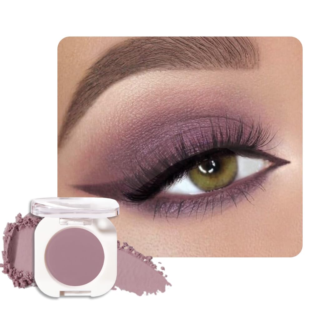 Single Matte Eye Shadow Palette Makeup, Mauve Taupe Matte Eyeshadow for Women, Monochrome Eye Shadow Makeup, Pigmented Waterproof Sombras Para Ojos, Vegan, Talc, Paraben & Cruelty Free, 25