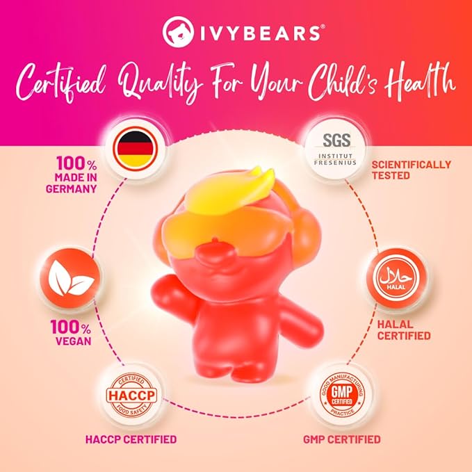 Superpower Kids | Berry-Flavored Multivitamins | Vitamin C, D2, B6, and A | Made in Germany with Expert Care