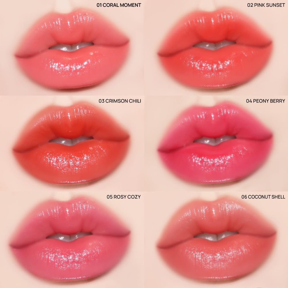 YNM Candy Gloss Balm (01 CORAL MOMENT, 3g) (+9 colors) K-beauty, Tinted, Color Lipstick Balm, Glossy, Moisture, korean, Jelly lips, Non-Sticky and Long-lasting