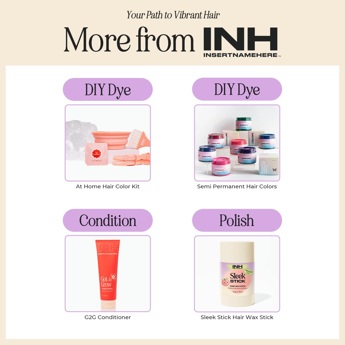 INH Semi Permanent Hair Color | Color Depositing Conditioner | Pink Hair Dye | No Bleach, No Peroxide Temporary Flamingo Topaz Tint for Women, Men | Vegan, Ammonia Free, Sulfate Free, Ready to Use 6oz