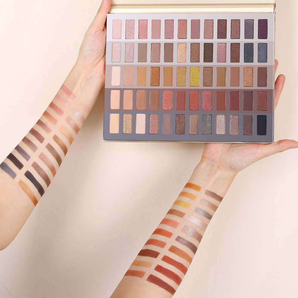 UCANBE 60 Colors Naked Eyeshadow Palette, Warm Neutral Nudes Makeup Pallet, Natural Matte Glitter Shimmer Smokey Eye Shadows Halloween Cosmetic Gift Kit