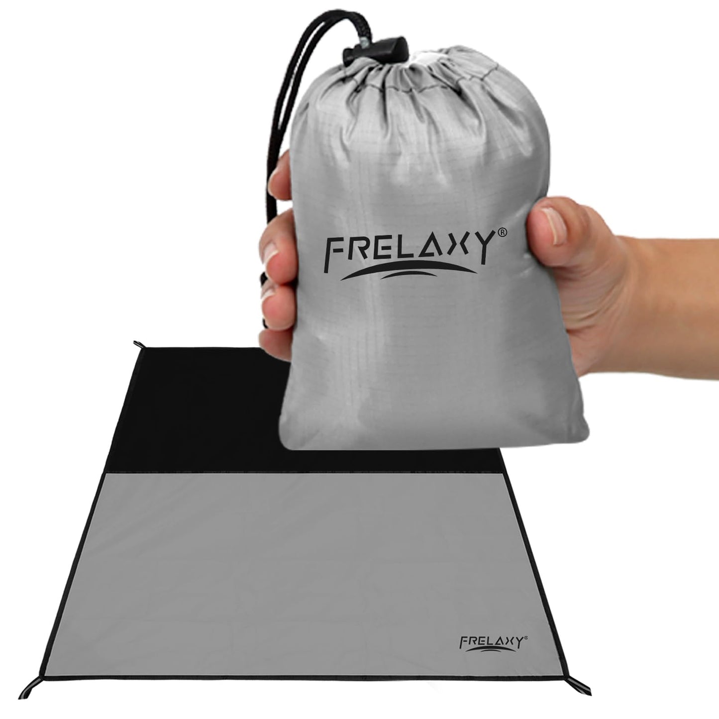 Frelaxy Pocket Picnic Blanket, Waterproof Sandproof Beach Mat, Compact Camping Tarp for Festivals, Hiking, Travel, Outdoor Recreation (Army Green, 28'' x 47'')