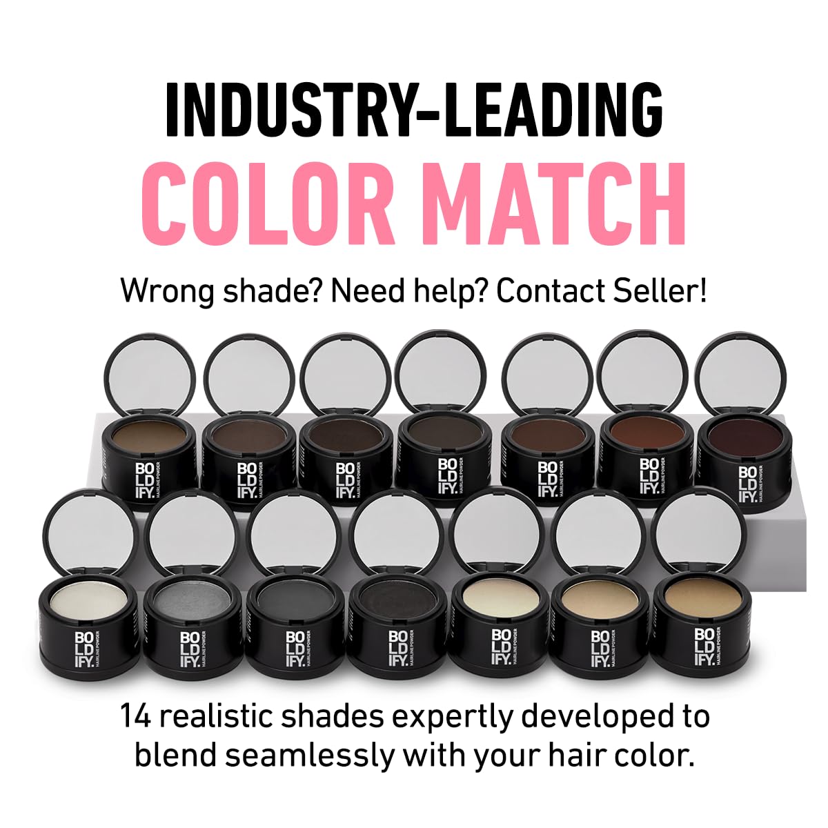 BOLDIFY Hairline Powder (LARGE, 10g) - Root Touch Up Hair Color for Gray Coverage - Bald Spot Concealing Hair Powder for Women & Men - 48-Hour Stain-Proof - Light Brown