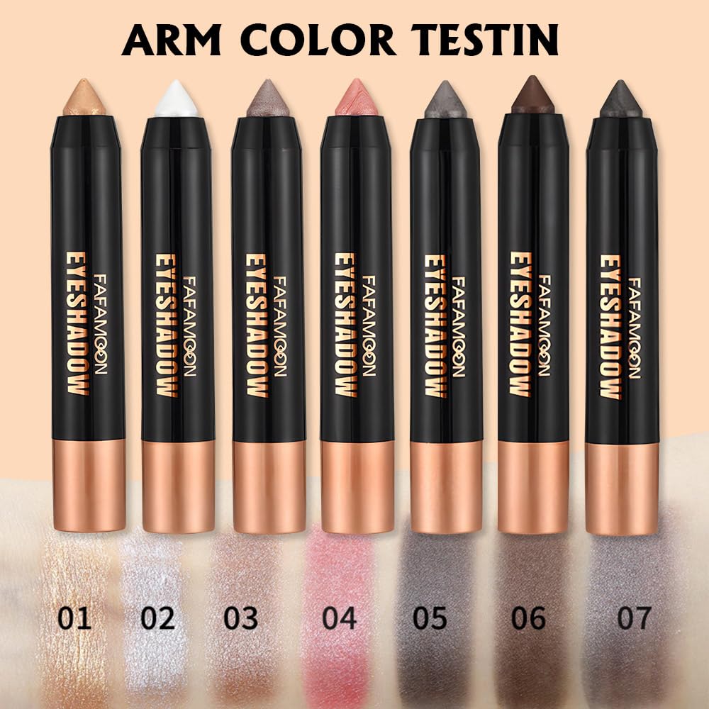 Monochrome Cream Glitter-Shimmer Eye Shadow Stick Palette makeup | 2-in-1 Eyeshadow & Eyeliner Pencil for Women | Waterproof, Vegan & Cruelty-Free | Sombras Para Ojos | 02 Shimmer White