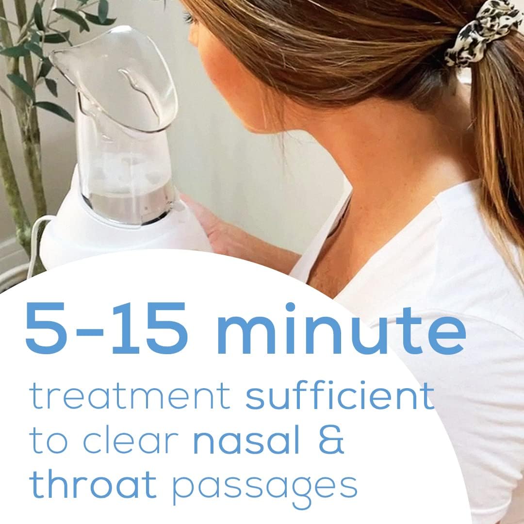 Beurer SI30 Steam Inhaler for Sinus Congestion & Allergies, Drug-Free, Quick 3-5 Minute Setup, Ultra-Quiet, Face Steamer with Variable Steam Control, Universal Mask