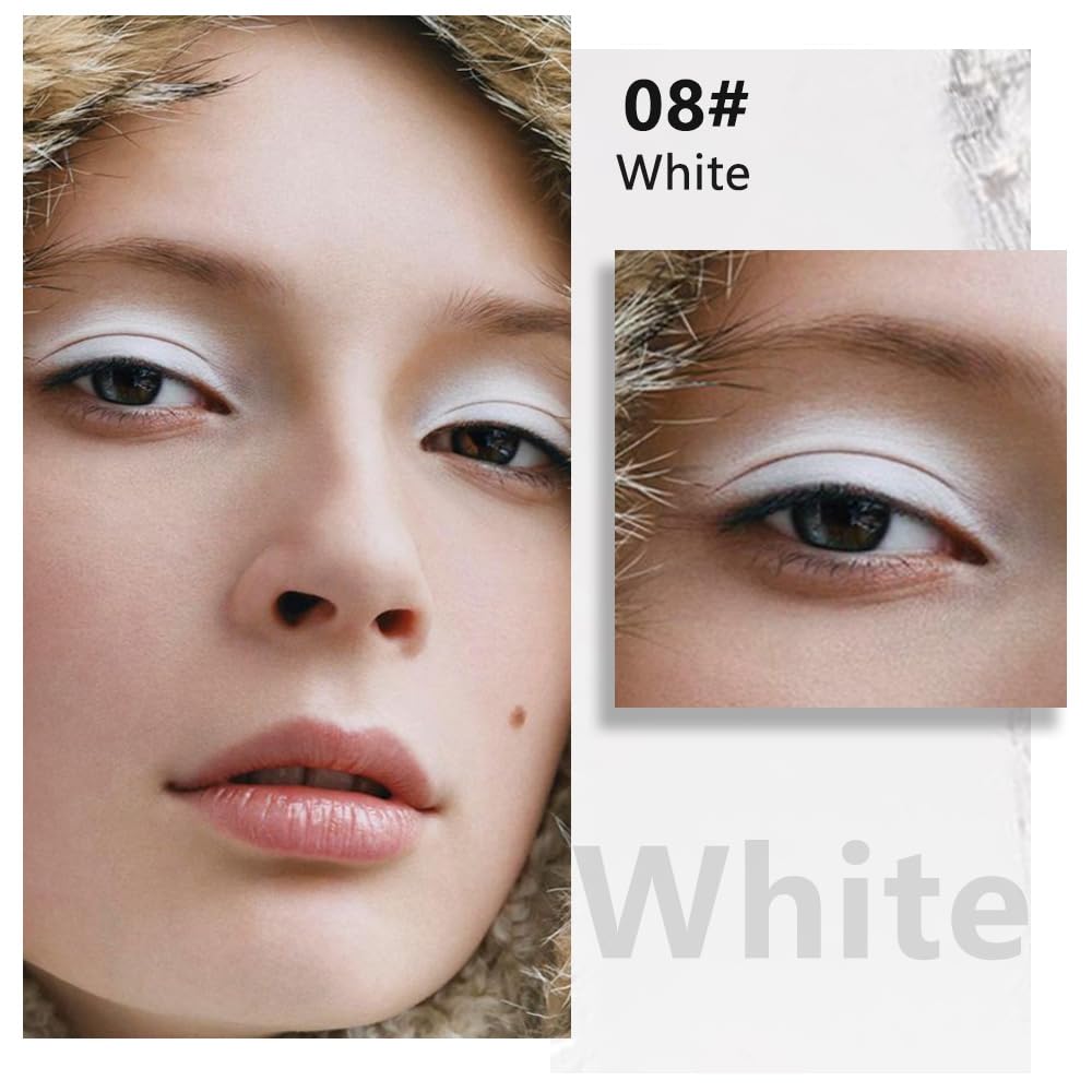 Buildable Matte Eyeshadow Makeup Palette Single - White Shades | Creamy Pressed Powder for Easy Blending | Mini Travel Palette for Women | Everyday Natural Eye Makeup