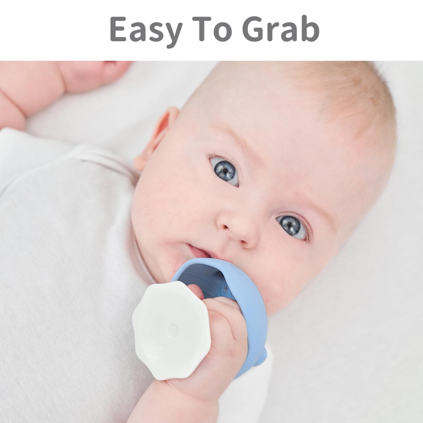 Baby Teething Toys for 3-12 Months+,Silicone Mombella Baby Teether with Suction Base,Soft & Easy to Grasp for Teething Relief,Safe & Comfortable Teether Toys for Sucking Needs,BPA Free,0011 (Blue)