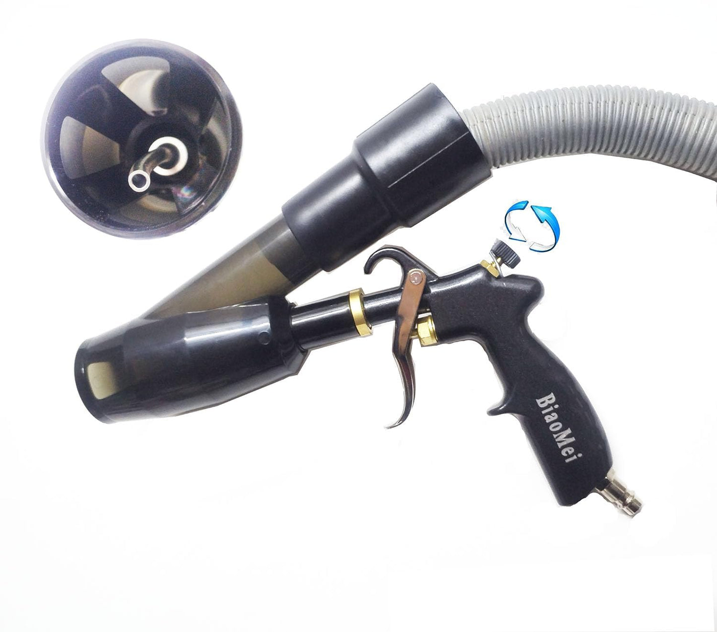 DOZIME Car Interior Detailing Air Blow Gun &vacunm Gun,Cleaning Gun Quickly Blasts Dirt and Dust from Surface Works with Air Compressor(Upgrade Aluminium Rotate Tube) 2IN1