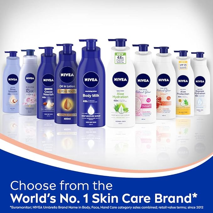 Nivea Natural Glow Cell Repair Body Lotion | With SPF 15 and 50X Vitamin C | 13.52 Fl Oz | Pack of 1