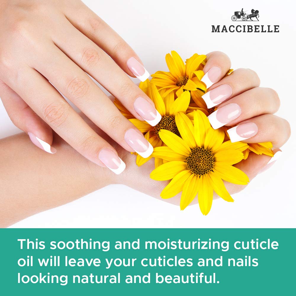 Maccibelle Cuticle Oil 0.5 oz - Heals Dry Cracked Cuticles (Lavender, 0.5 Fl Oz (Pack of 1))