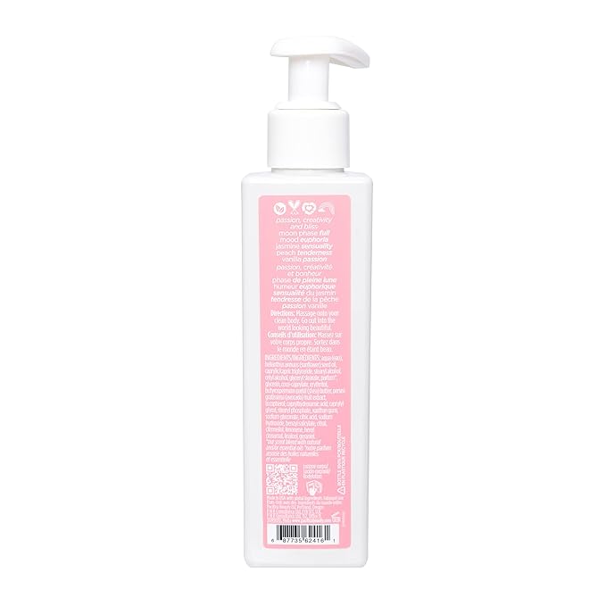 Pacifica Body Lotion - Flower Moon Body Moisturizer - Plant Powered Aromatherapy - Scented Jasmine, Peach, Vanilla Scent - Shea Butter Hand Lotion - Clean Vegan & Cruelty-Free Dermatologist Tested