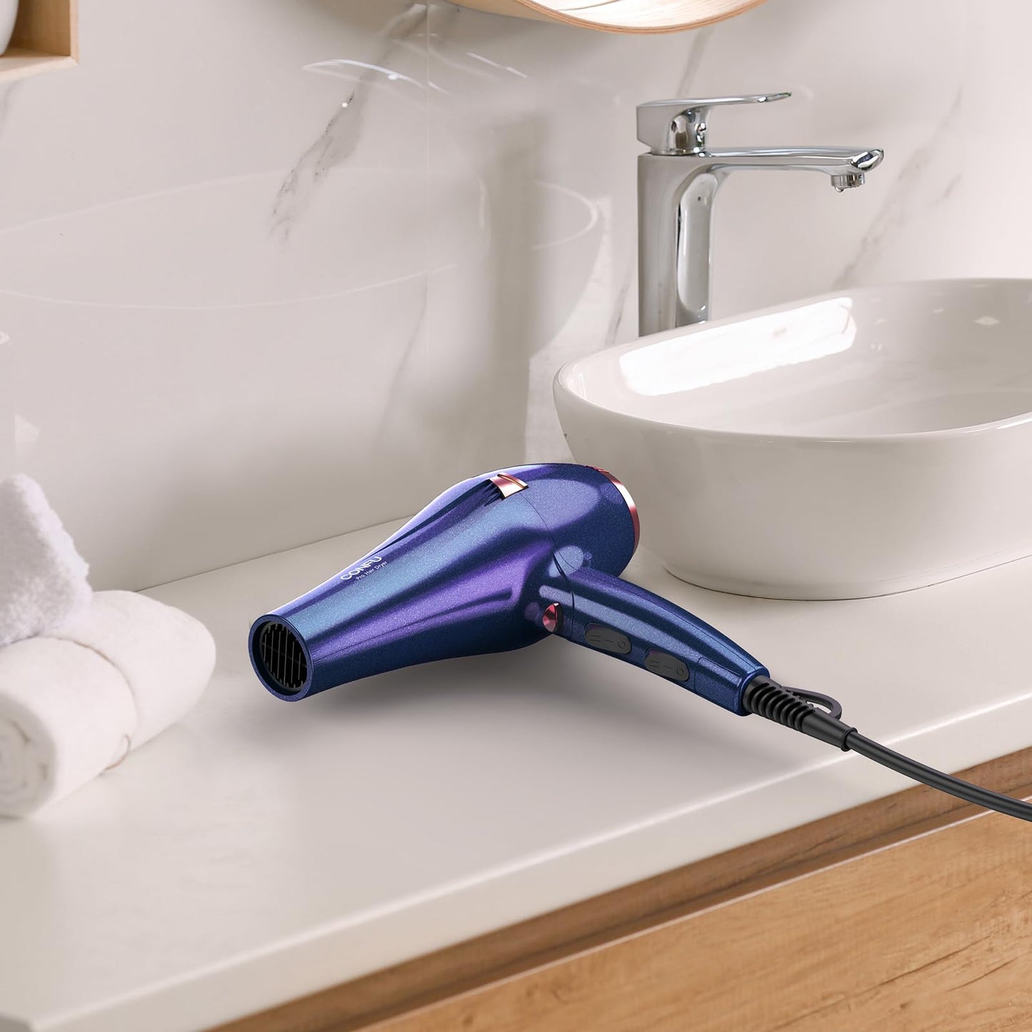 CONFU Hair Dryer, Professional Ionic Salon Blow Dryer with Diffuser for Women and Men, 5X Fast Drying, Powerful and Quiet Hair Blow Dryer for Fast & Easy Styling (1875 Watts)
