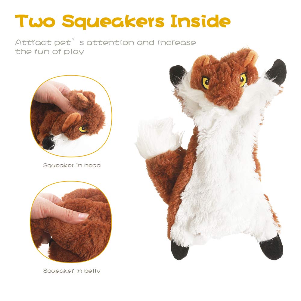Dog Squeak Toys, No Stuffing Plush Dogs Chew Toy Bundle for Small Medium Large Breed Chewer Tough Durable Squeaky Pet Fetch Puppy Teething Chewing Interactive to Keep Them Busy Best Birthday Gift