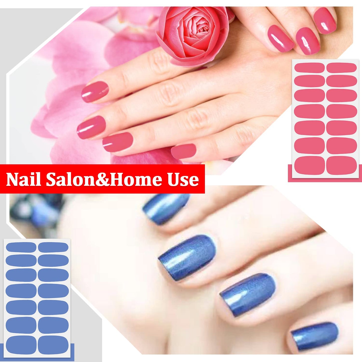 SILPECWEE 16 Sheets Youthful Solid Color Nail Wraps for Women Nail Polish Strips Gel Nail Strips Self Adhesive Nail Polish Stickers Fingernail Manicure Sticker Nail Art with 1pc Nail File