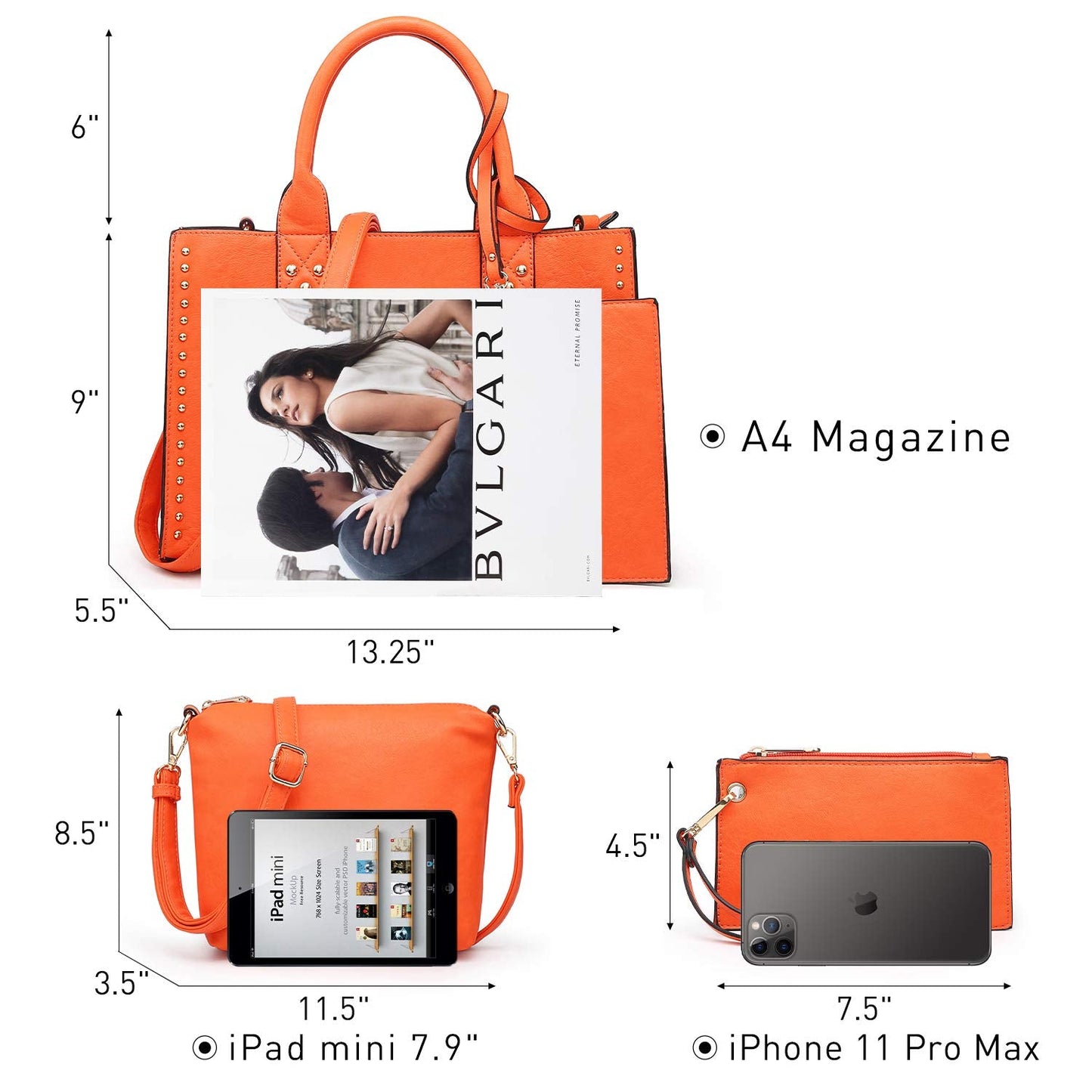 Dasein Purses Handbags for Women Tote Wallet Set Top Handle Satchel Shoulder Hobo Bag 3pcs