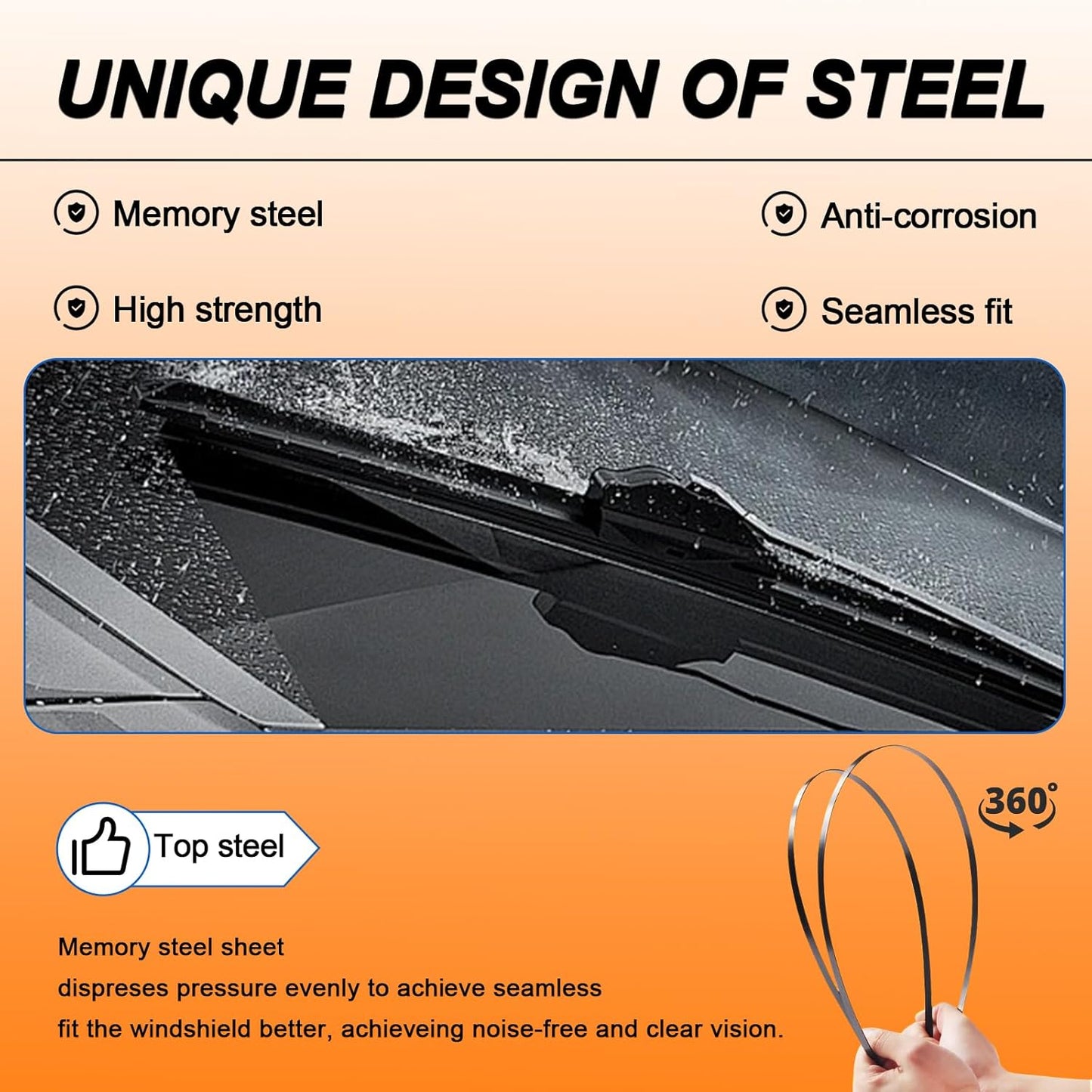 HULADAED® 26''+16''+12'' Windshield Wipers Replacement for Nissan Kicks 2023 2022 2021 2020 2019 2018,Silicone Front Rear Wiper blades for MY Car-All Weather & Quiet(3 PACK)