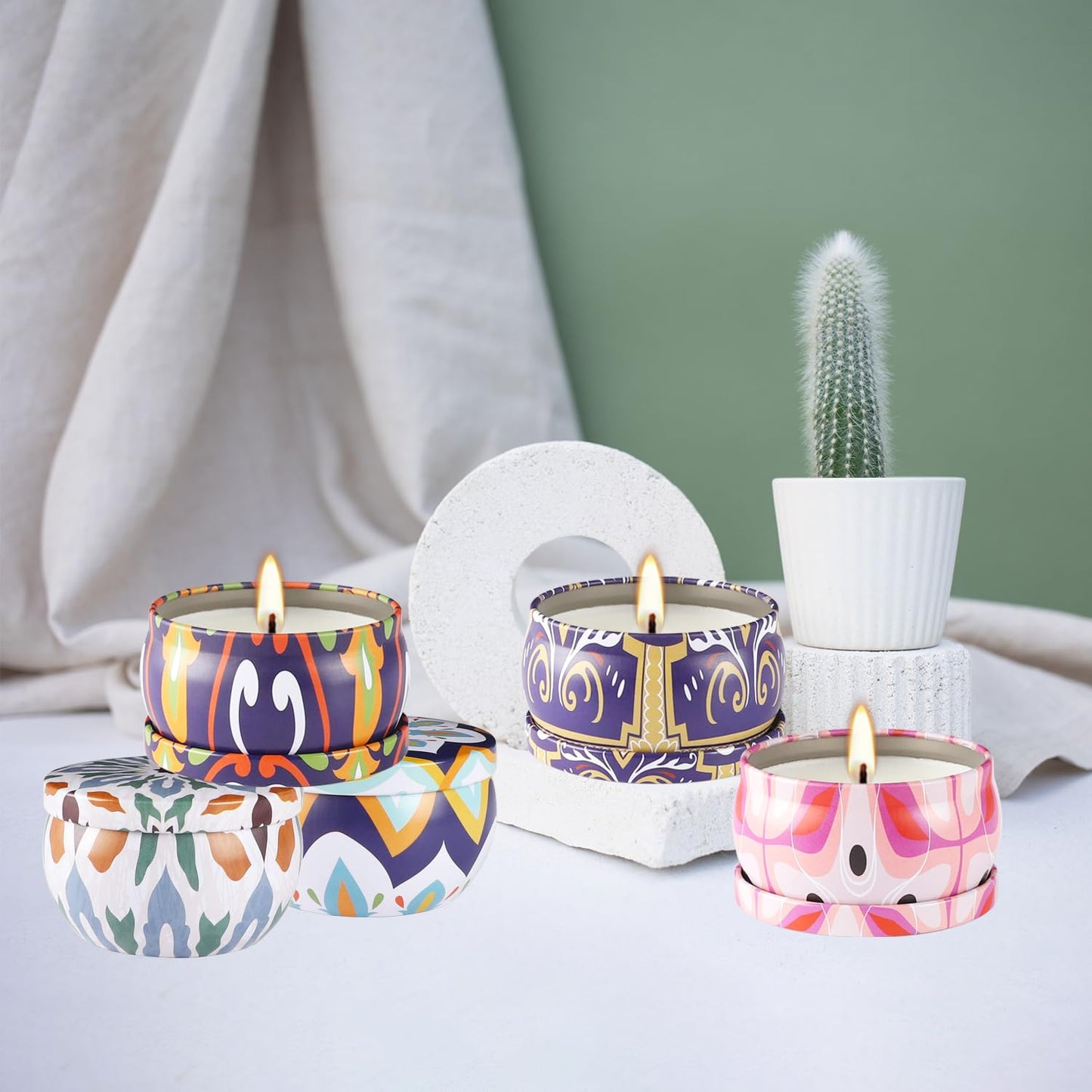 Wfmolcand 16 Pack Small Scented Candles Set-2.5 oz Aromatherapy Candle 100% Natural Soy Wax-Portable Travel Tin Candle for Woman Home Décor Birthdays Meditation