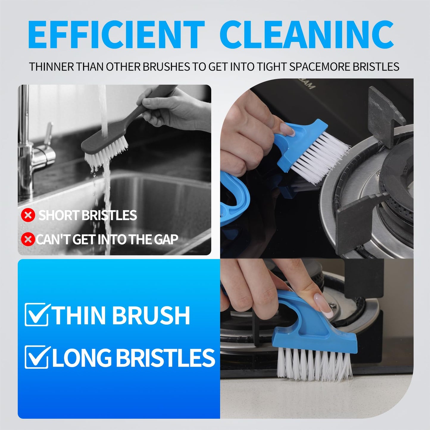 Window Groove Cleaning Brush, 13 PCS Hand-held Magic Window Track Cleaning Tools, Window or Sliding Door Track Cleaner for Sliding Door, Sill, Tile Lines, Shutter, Car Vents, Keyboard, Small Clean Kit