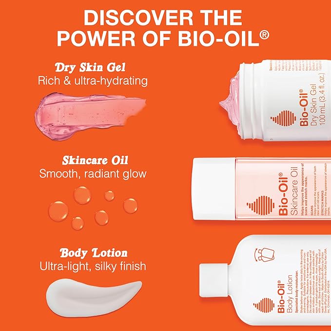 Bio-Oil Skincare Body Oil Serum for Scars and Stretch Marks, Face and Body Moisturizer with Vitamin E & A for Sensitive Dry Skin, Dermatologist Recommended, Travel Size, .85 oz, Pack of 3
