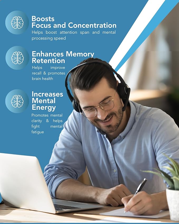 NuClarity - Premium Nootropic Brain Supplement - Focus, Energy, Memory Booster - Mental Clarity & Cognitive Support - Ginkgo Biloba, Bacopa Monnieri, Alpha-GPC, Phosphatidylserine, Rhodiola Rosea