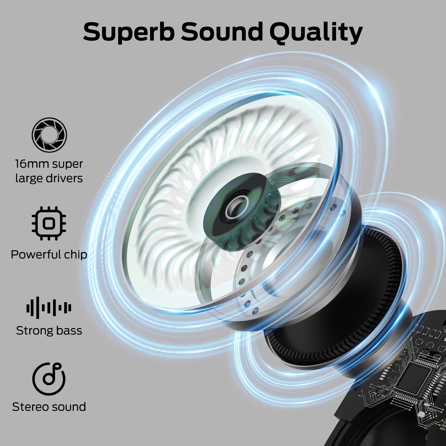 Monster Open Free AC100 Open Ear Headphones, Bluetooth 5.3 Wireless Headphones with Earhooks, Immersive Stereo Sound by Dual Large Driver, Clear Talk, 30H Playtime,Waterproof Sport Earbuds for Running