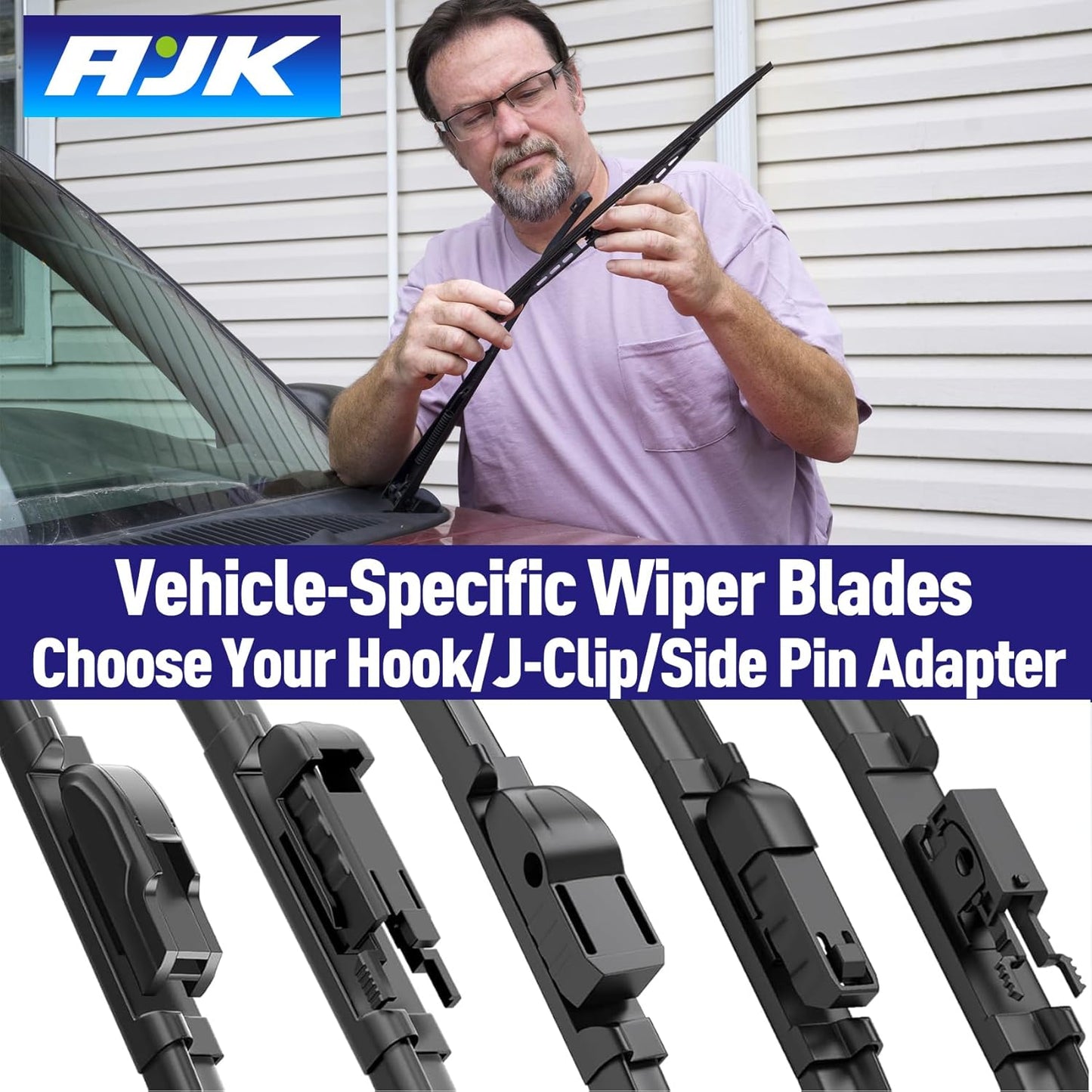 AJK Wiper Blades for Mazda 6 2014 2015 2016 2017, 2 Piece All Weather OEM Quality Automotive Replacement Windshield Wiper Blades for My Car