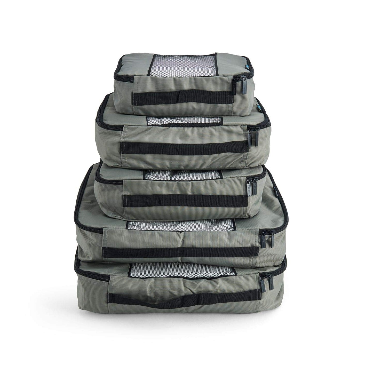TravelWise Packing Cube System - Durable 5 Piece Weekender Plus Set (Silver)